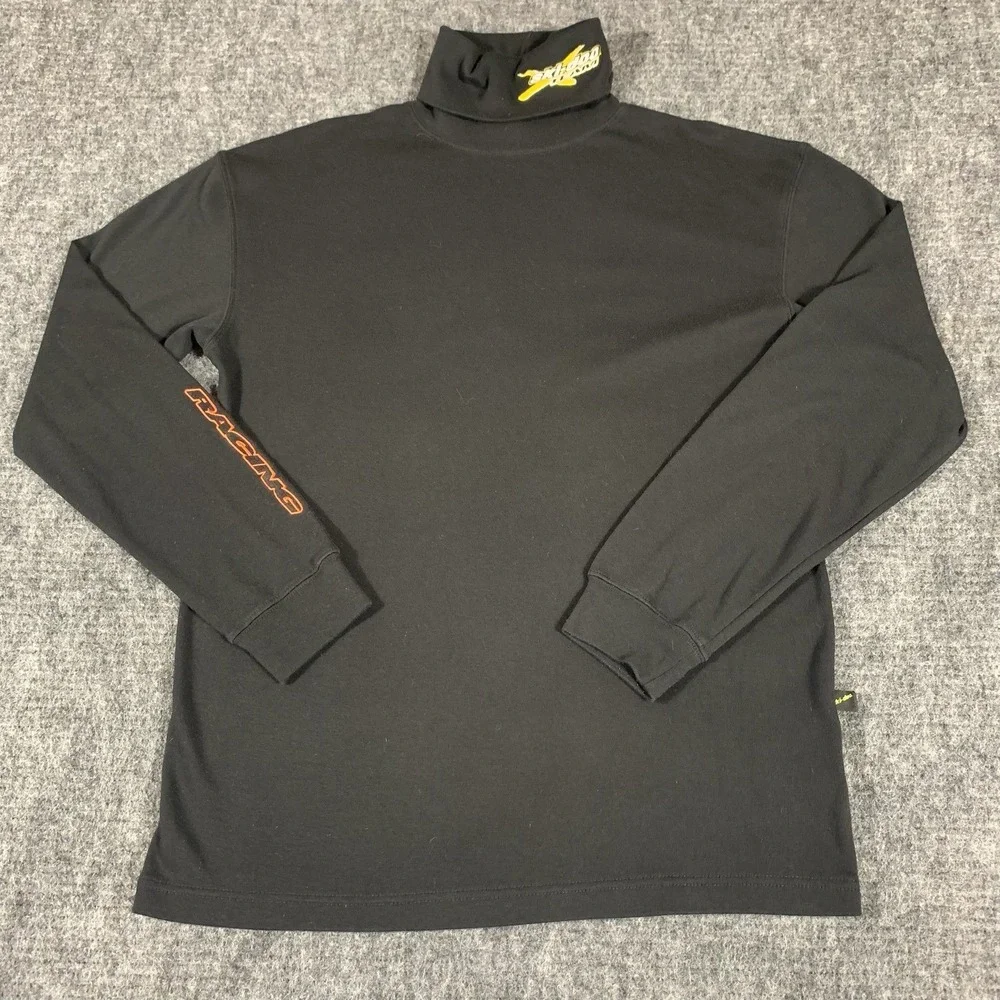 VTG Ski Doo Shirt Mens Medium Black Turtleneck Long Sleeve Racing Snowmobile